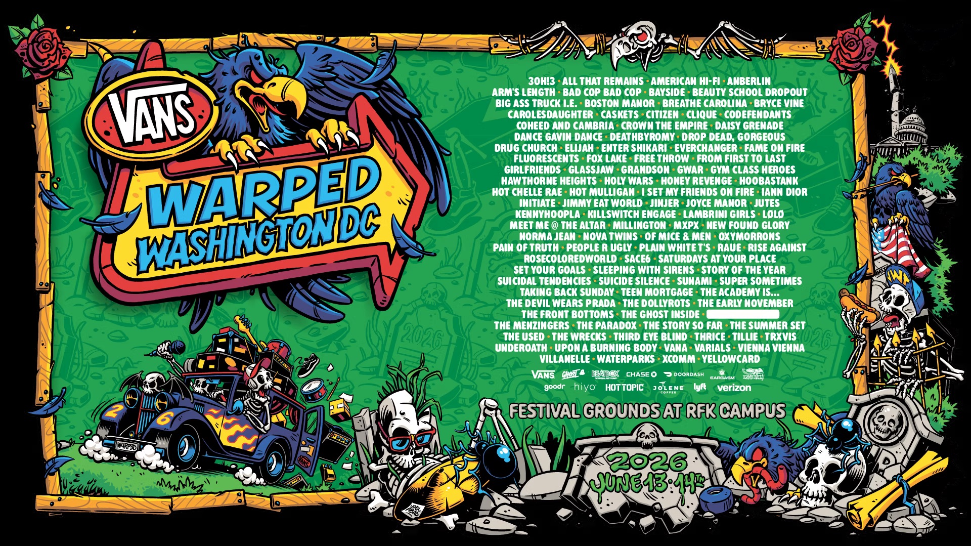 Vans Warped Tour Washington DC — June 13-14, 2026