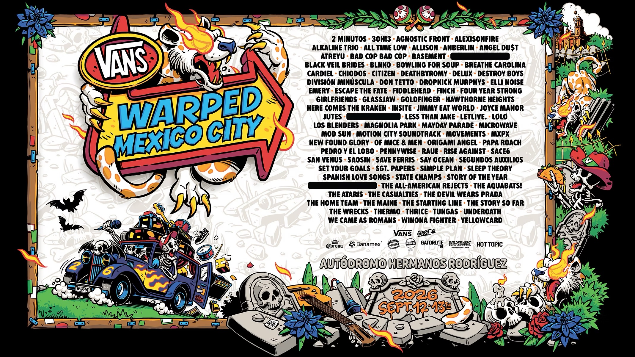 Vans Warped Tour Mexico City — September 12-13, 2026
