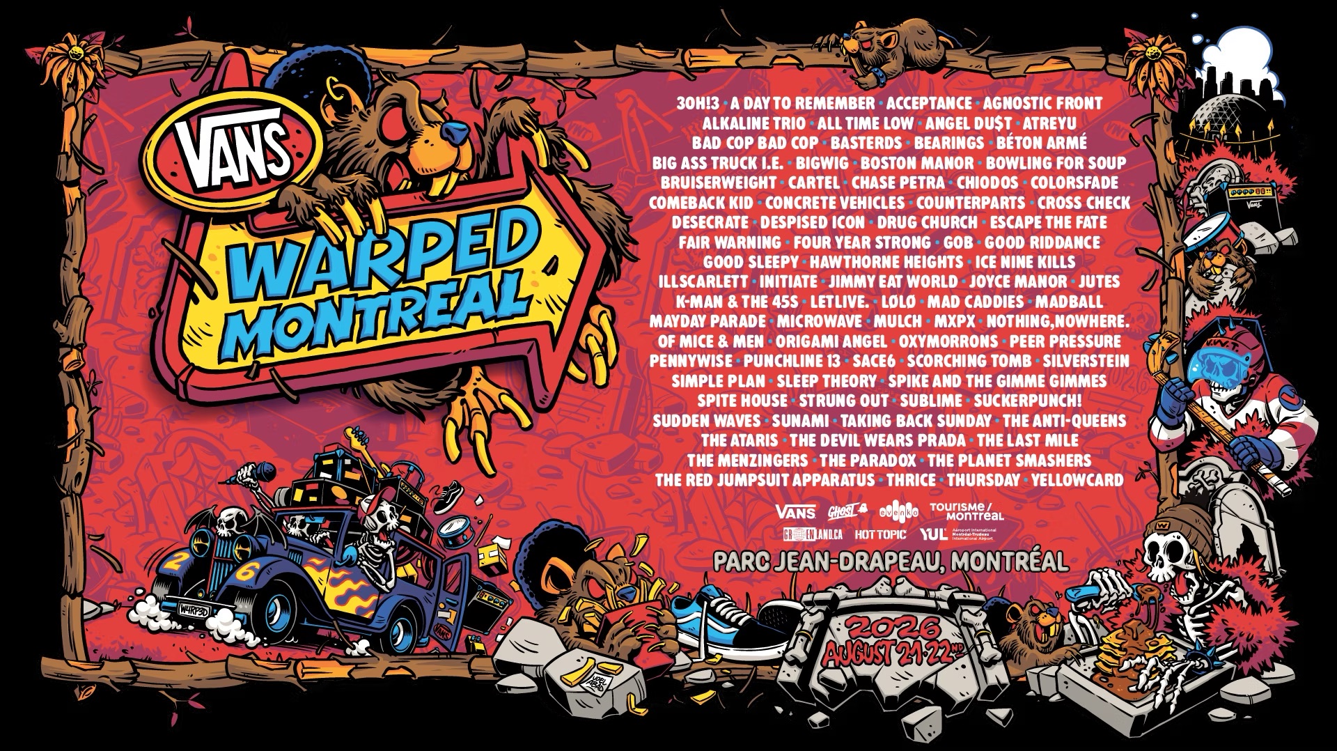 Vans Warped Tour Montreal — August 21-22, 2026
